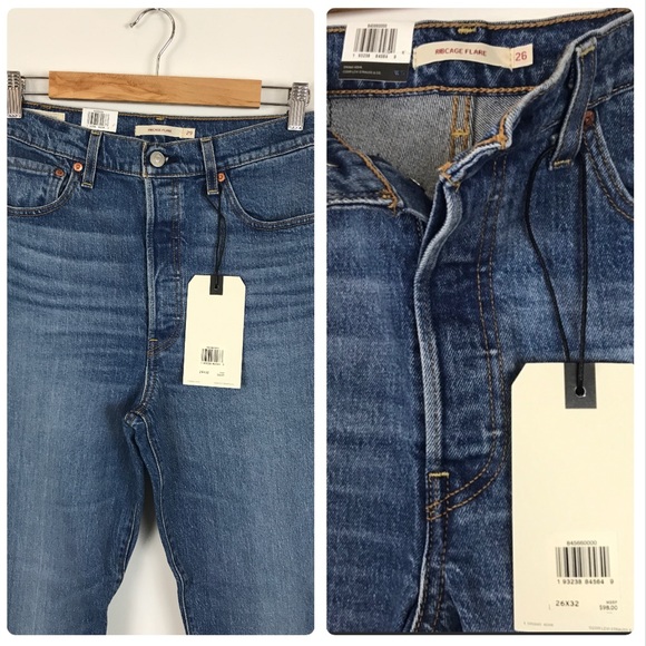 Levi’s Ribcage Flare Jeans in wash Jive Song - Picture 7 of 8